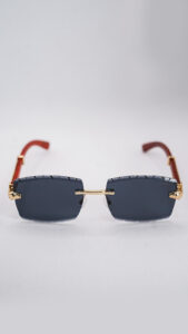 عینک آفتابی کارتیر فریم بدون قاب طلایی
