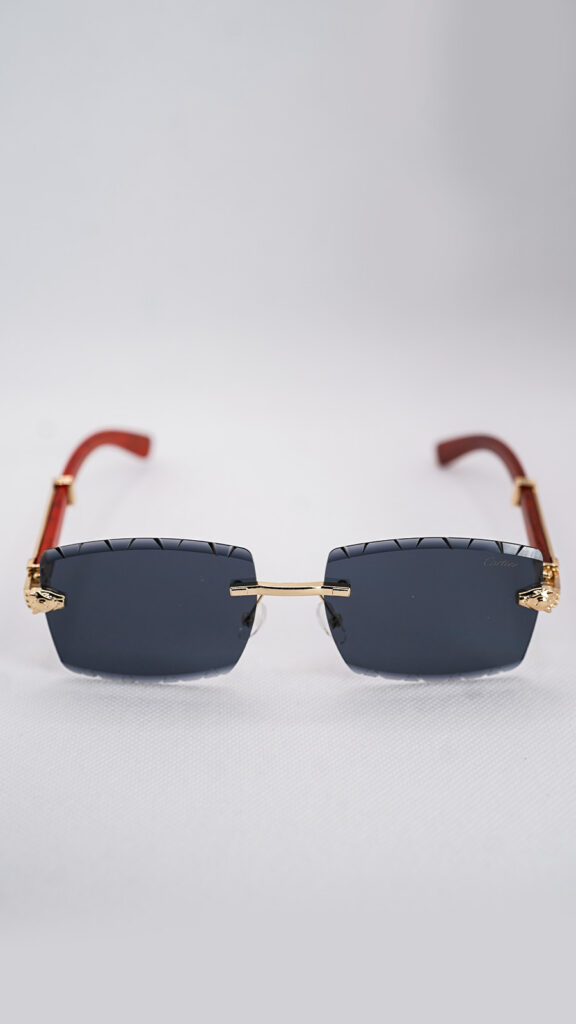 عینک آفتابی کارتیر فریم بدون قاب طلایی